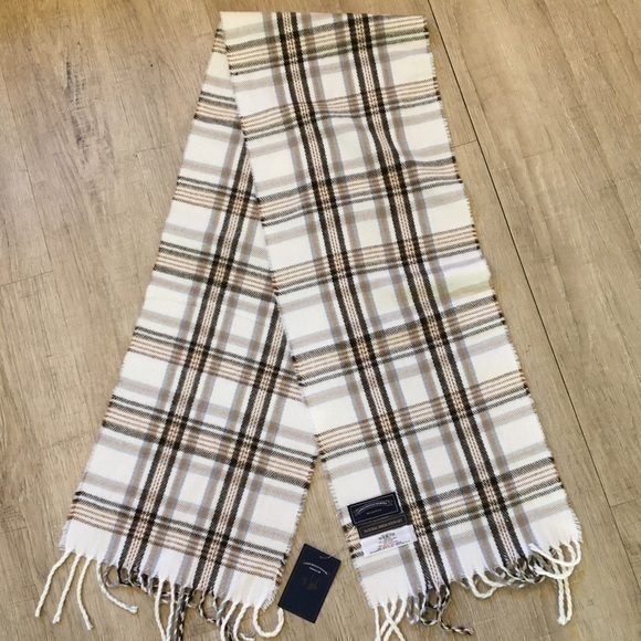 NWT James Pringle Weavers Cream/Tan Scarf - Picture 1 of 5